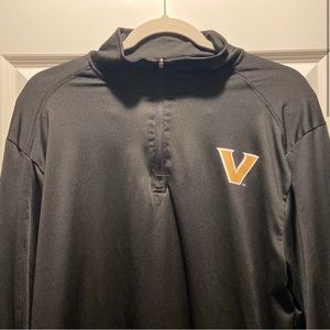 BSNSports Vanderbilt (New V Logo) 1/4 Zip Up Light Jacket Black Men's Large NWOT